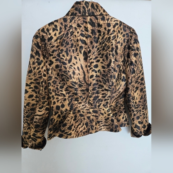 WORTH leopard print cocktail blazer vintage 90s maximalist | 6 - Picture 4 of 6